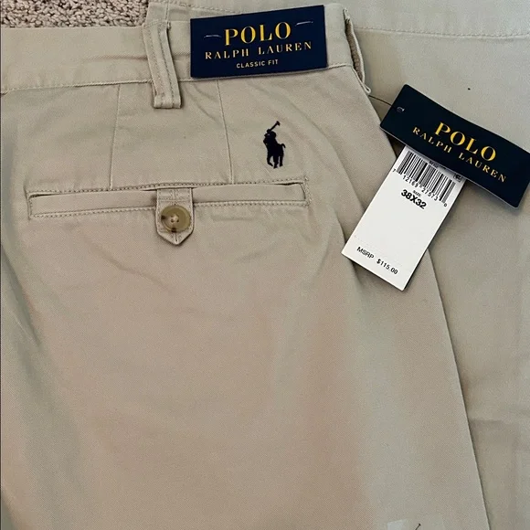 Polo by Ralph Lauren Men's Khaki Chinos NWT Classic Fit W38 L32 Coin Pocket - Picture 5 of 11